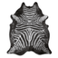Acid Washed Silver Metallic Zebra Cowhide Area Rug