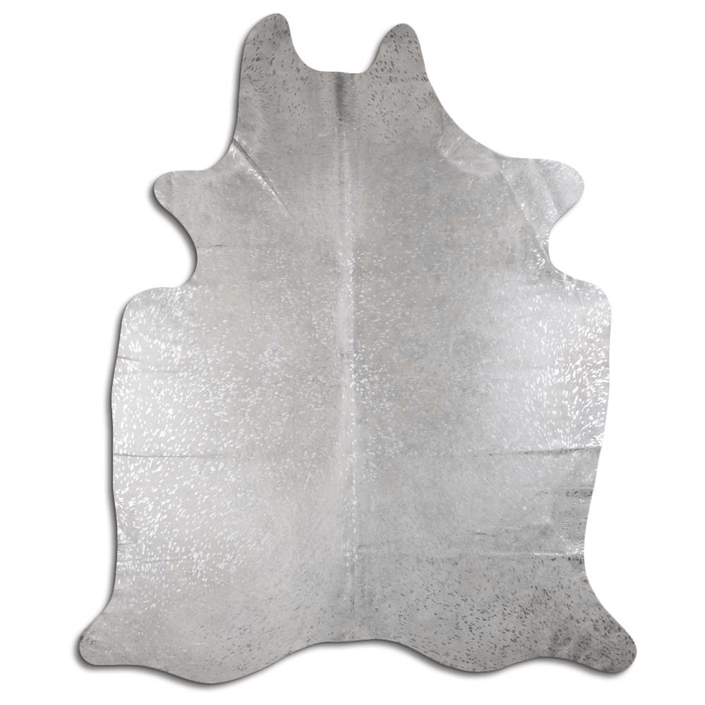 Silver Metallic Zebra Acid Washed Cowhide Area Rug