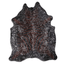 Acid Washed Cowhide Area Rug In Zebra Print With Silver Metallic Accents