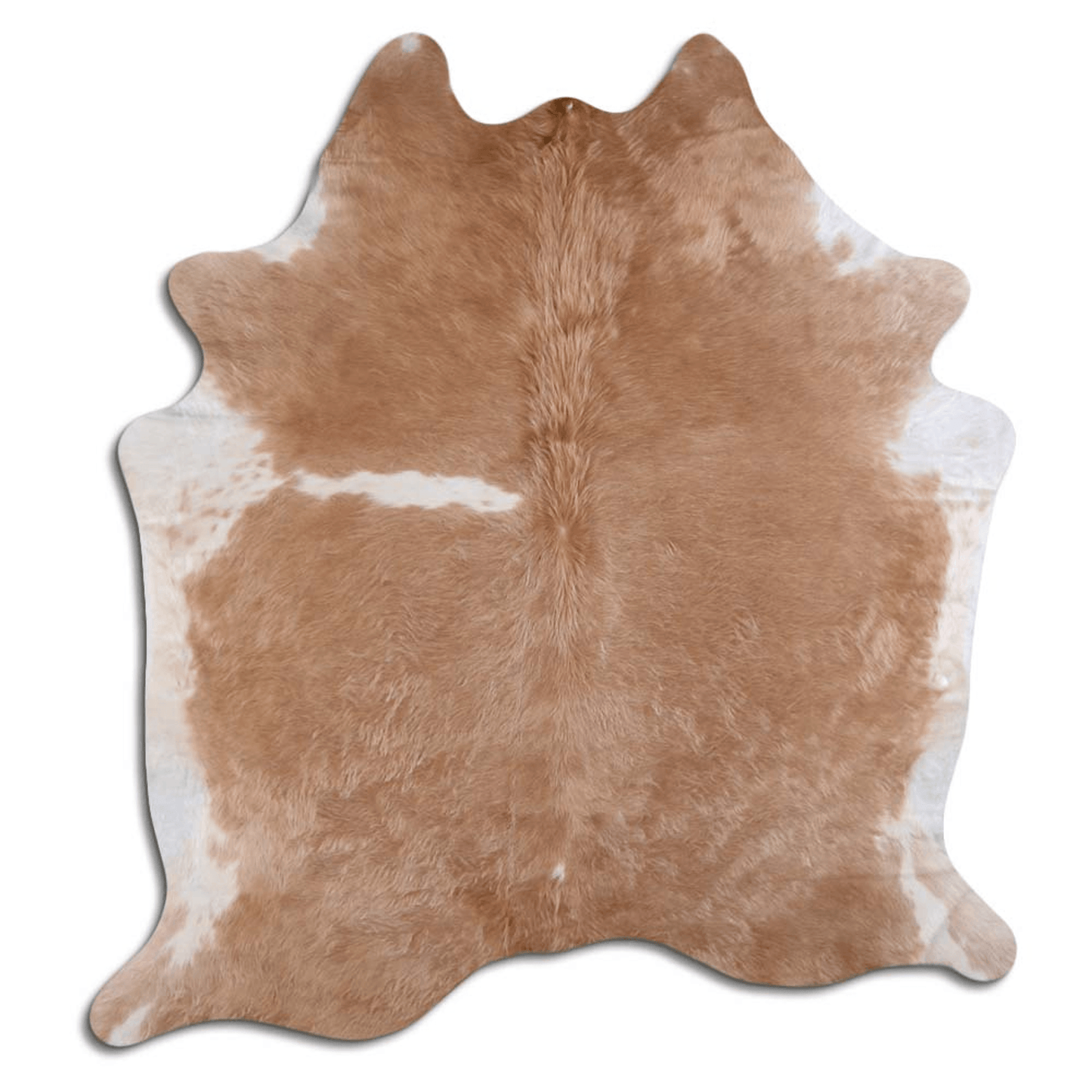 Beige And White Natural Cowhide Area Rug - 22-32 Sq Ft, Grade A