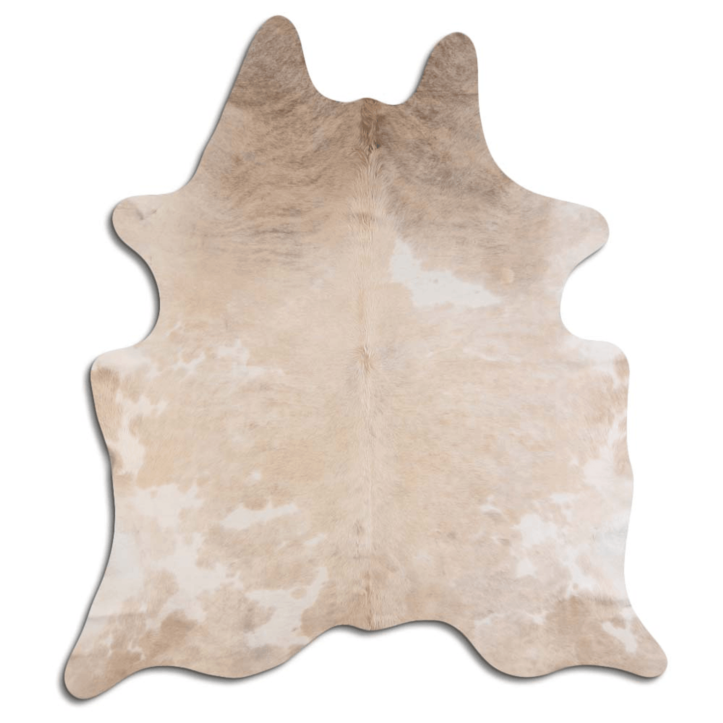 Beige And White Natural Cowhide Area Rug - 22-32 Sq Ft, Grade A