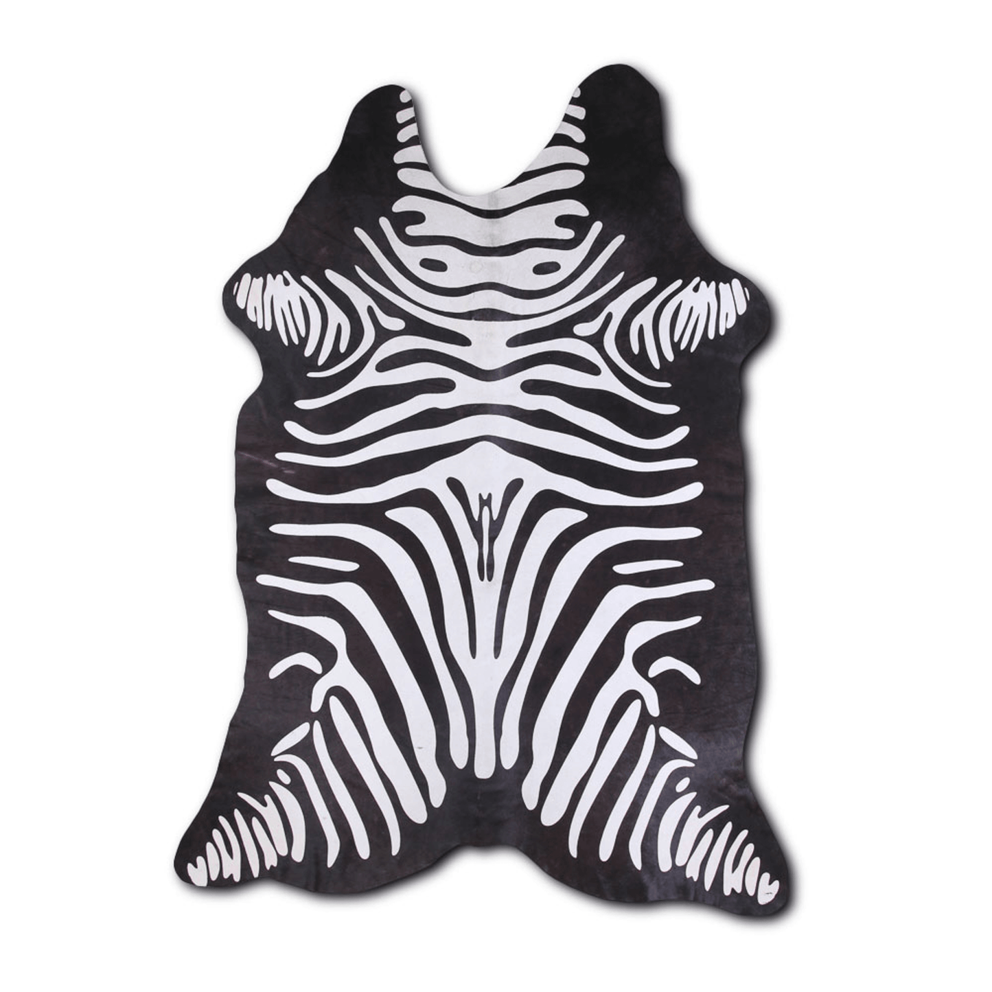 Zebra Printed Cowhide Area Rug - Grade B