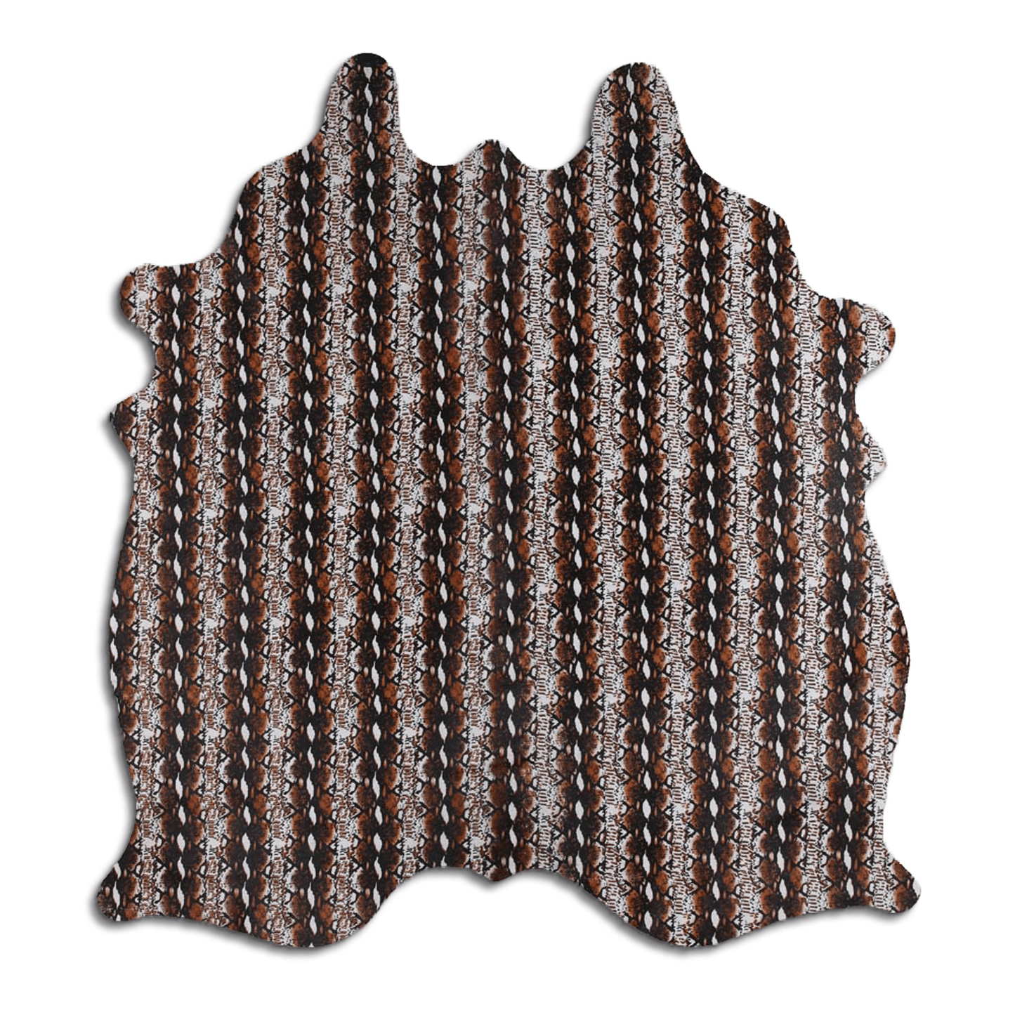 Printed Cowhide Area Rug In Snake Design - Grade A