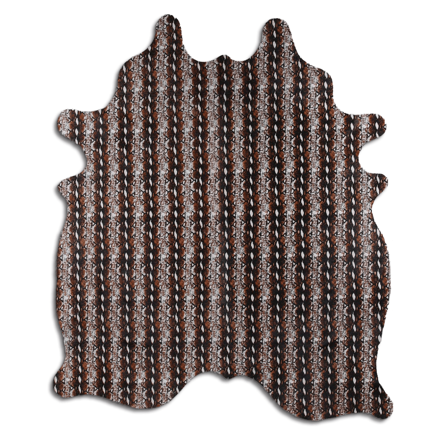 Printed Cowhide Area Rug In Snake Design - Grade A