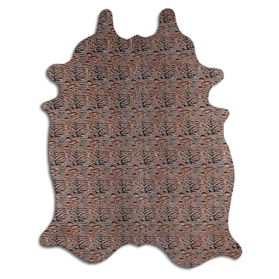Elegant Printed Cowhide Area Rug - Baby Zebra Design
