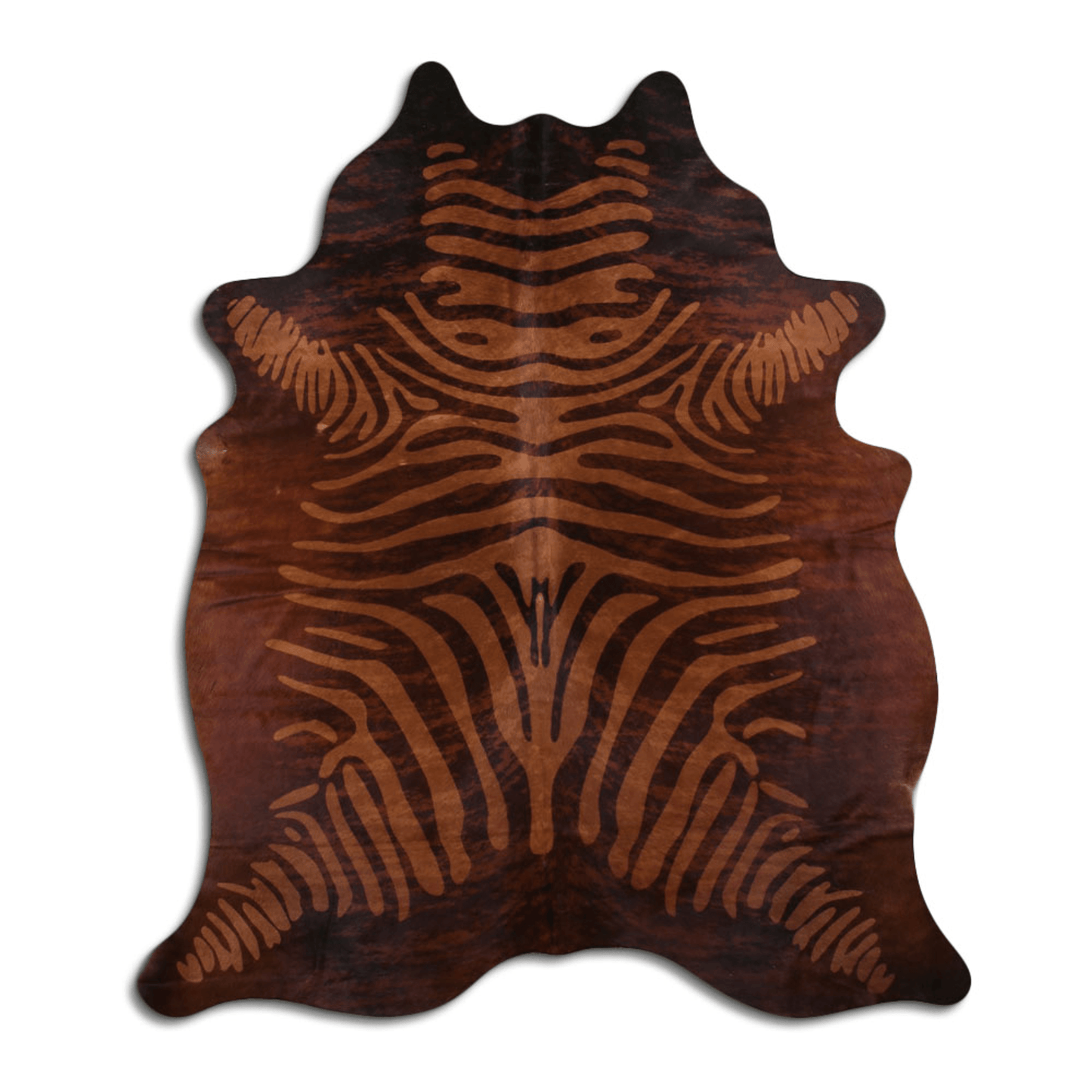 Zebra Printed Cowhide Area Rug - Beige-Brown