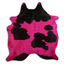 Dyed Hot Pink & Black Cowhide Area Rug - 32-45 Square Feet