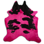 Dyed Hot Pink & Black Cowhide Area Rug - 32-45 Square Feet