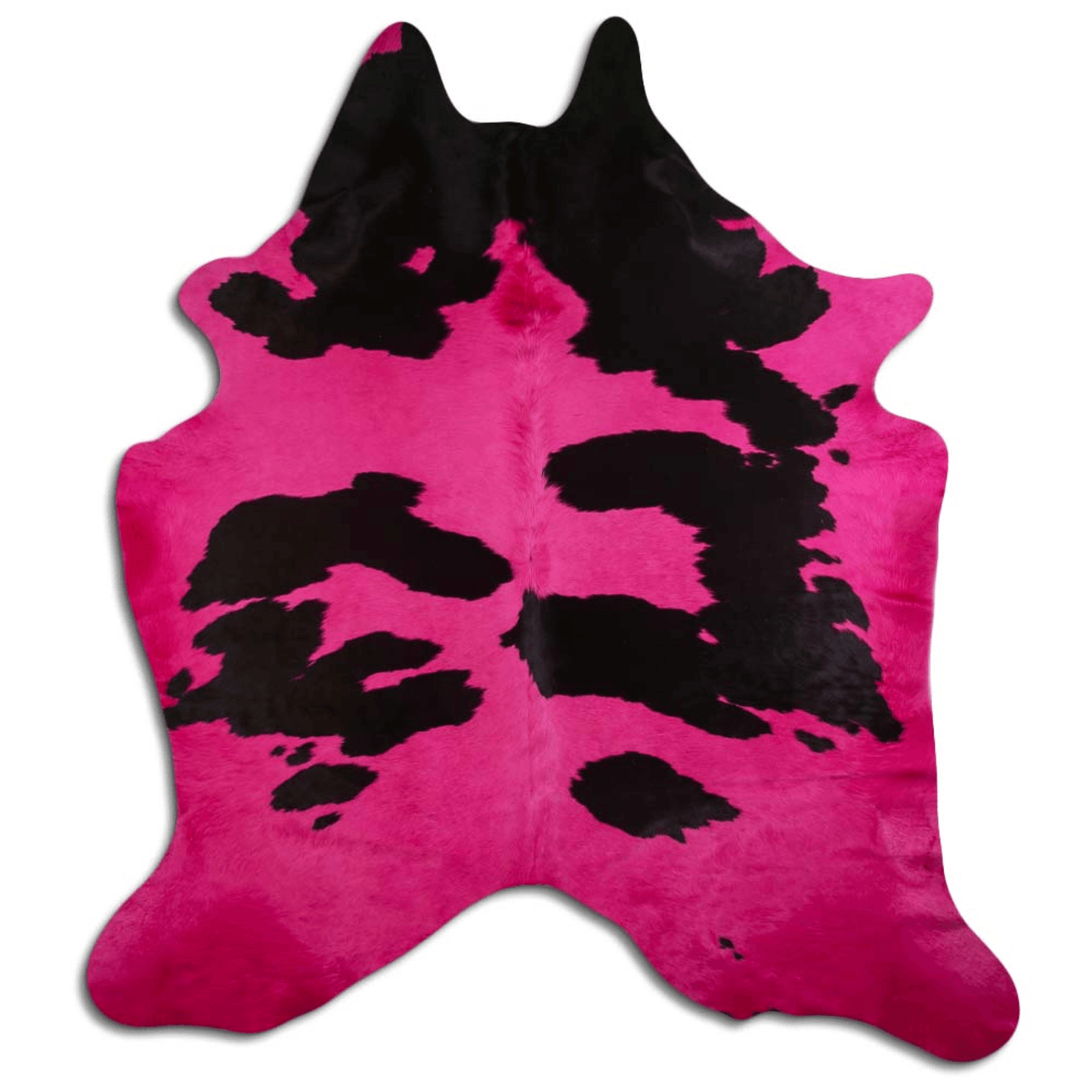 Dyed Hot Pink & Black Cowhide Area Rug - 32-45 Square Feet
