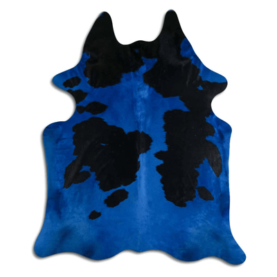 Dyed Black And White Cowhide Area Rug - 32-45 Sq. Ft.