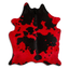 Dyed Red And Black/White Cowhide Area Rug – Grade A, 32-45 Sq Ft