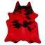 Dyed Red And Black/White Cowhide Area Rug – Grade A, 32-45 Sq Ft