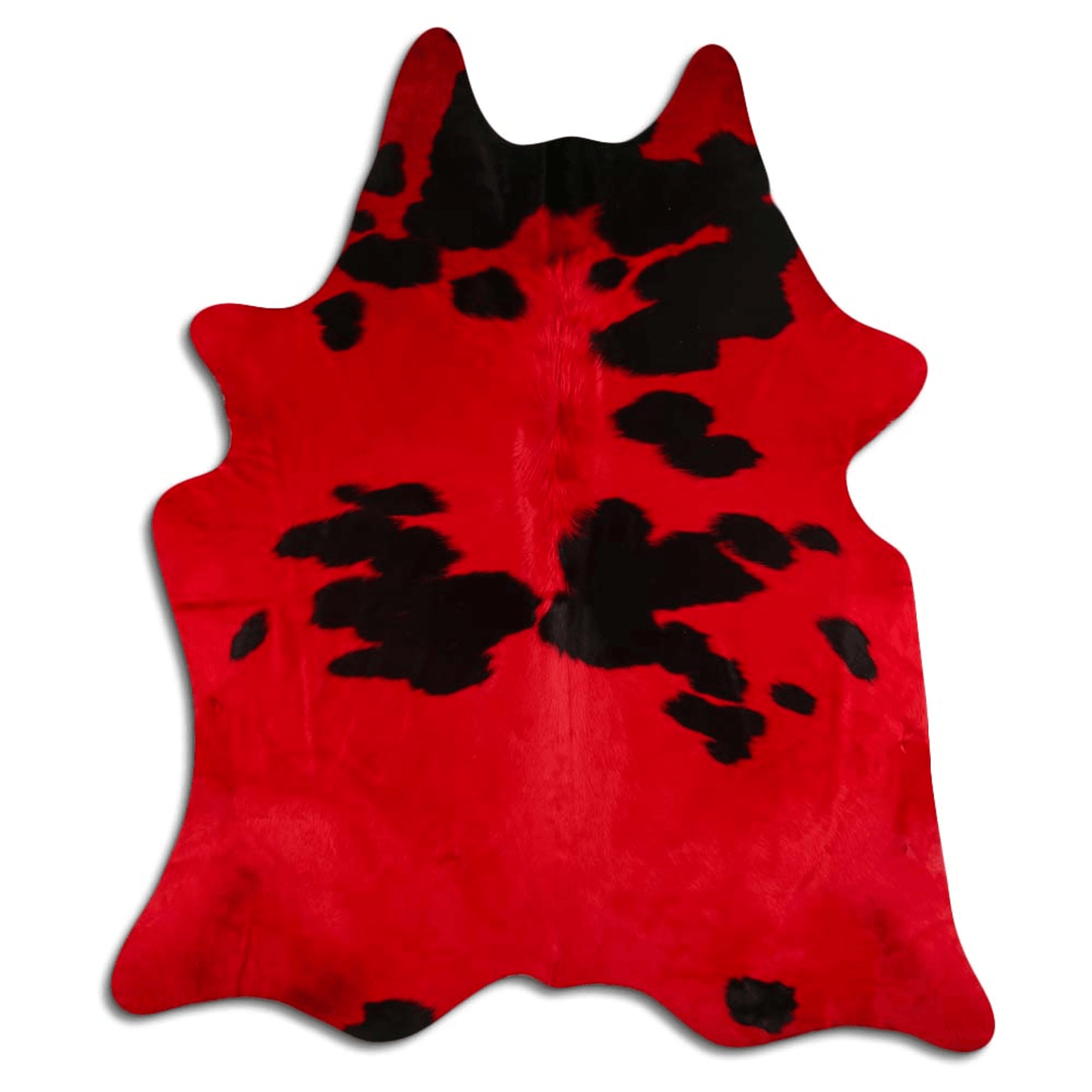 Dyed Red And Black/White Cowhide Area Rug – Grade A, 32-45 Sq Ft
