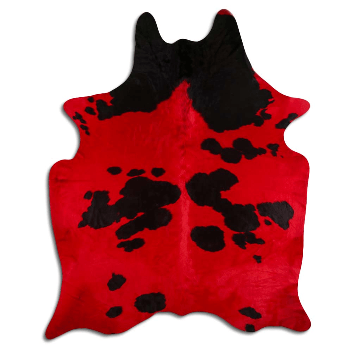 Dyed Red And Black/White Cowhide Area Rug – Grade A, 32-45 Sq Ft