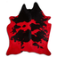 Dyed Red And Black/White Cowhide Area Rug – Grade A, 32-45 Sq Ft