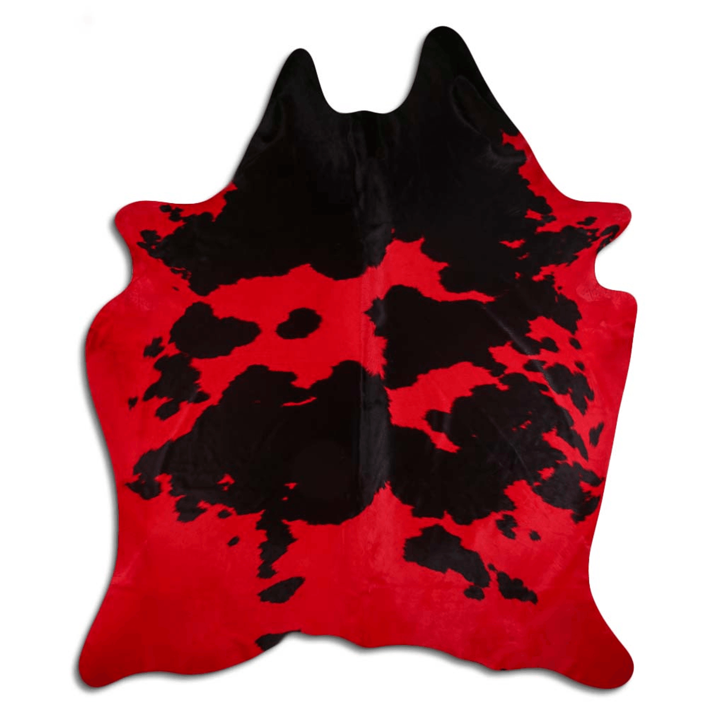 Dyed Red And Black/White Cowhide Area Rug – Grade A, 32-45 Sq Ft
