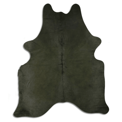 Olive Green Dyed Cowhide Area Rug - Grade A Quality