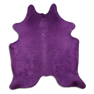 Dyed Purple Cowhide Area Rug - 22-32 Square Feet, Grade A
