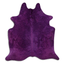 Dyed Purple Cowhide Area Rug - 22-32 Square Feet, Grade A