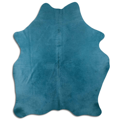 Dyed Turquoise Cowhide Area Rug