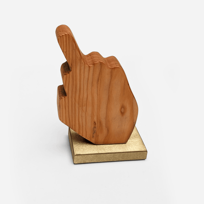 The Finger - Unique Doug Fir Wood And Brass Sculpture