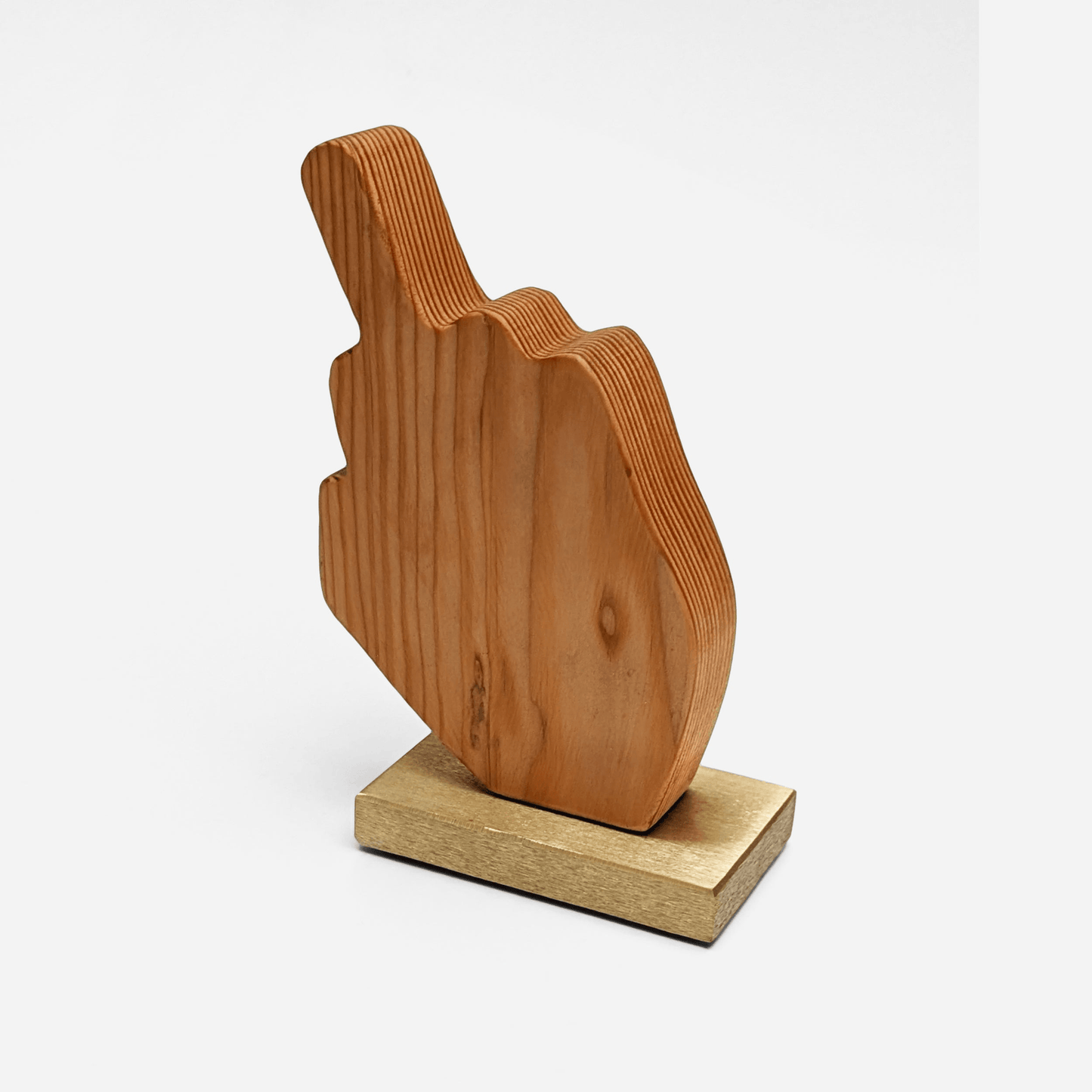 The Finger - Unique Doug Fir Wood And Brass Sculpture