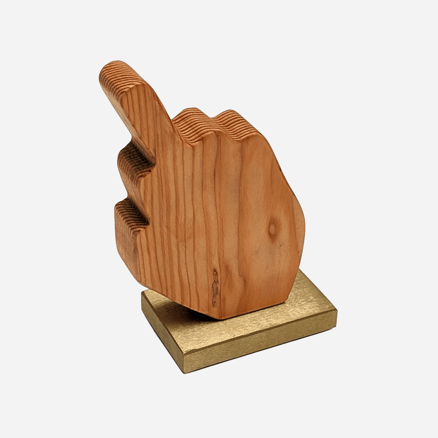 The Finger - Unique Doug Fir Wood And Brass Sculpture