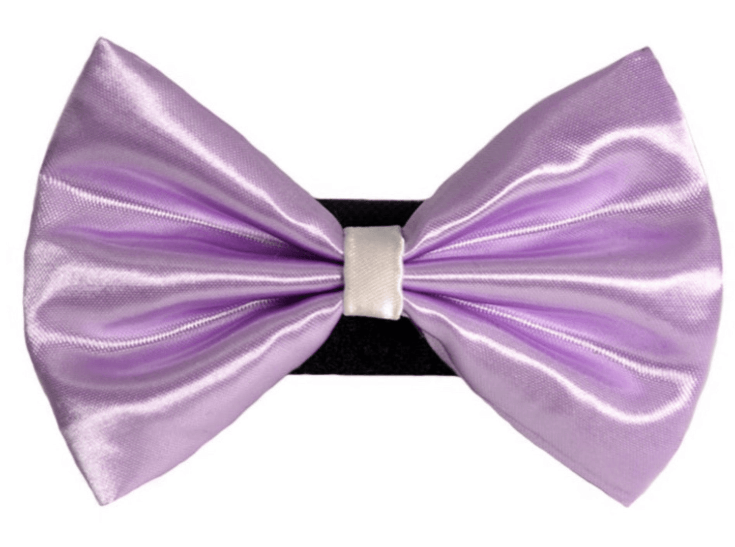 Elegant Satin Wedding Bow with White Trim and Velcro Fastener