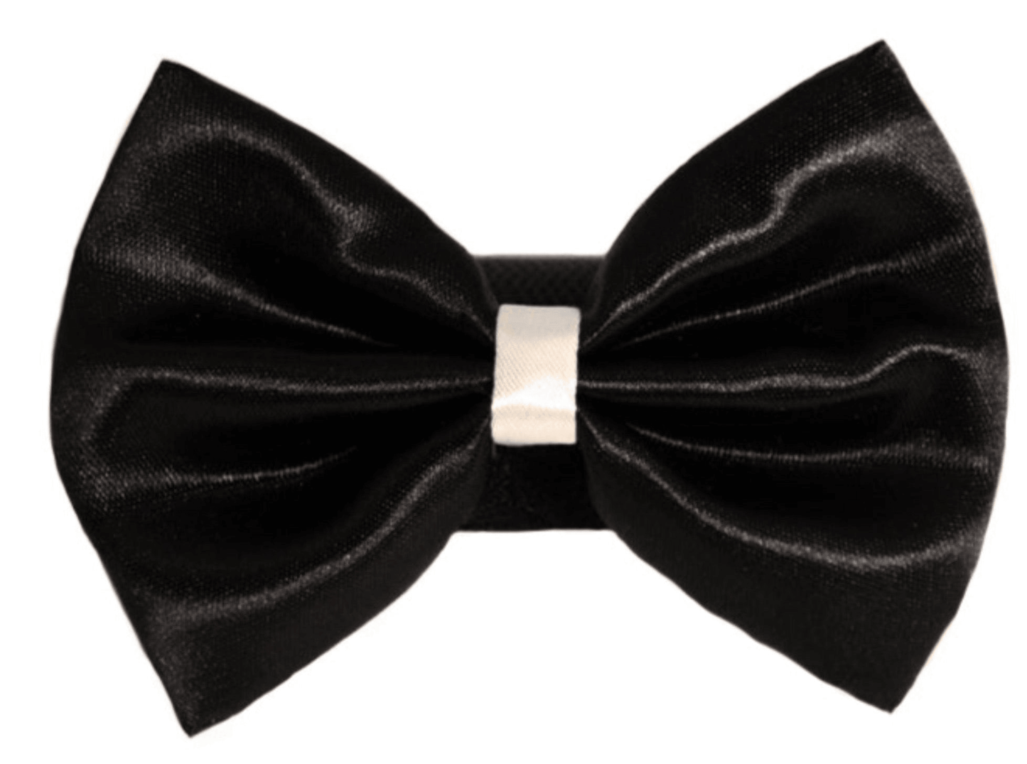 Elegant Satin Wedding Bow with White Trim and Velcro Fastener