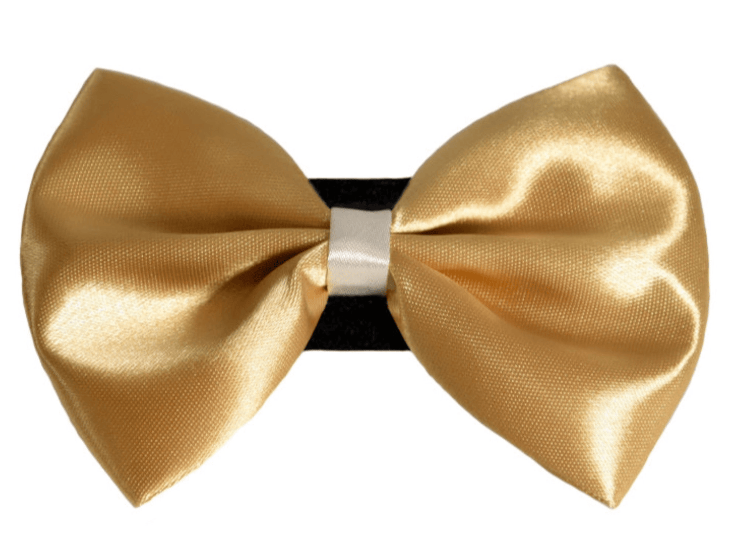 Elegant Satin Wedding Bow with White Trim and Velcro Fastener