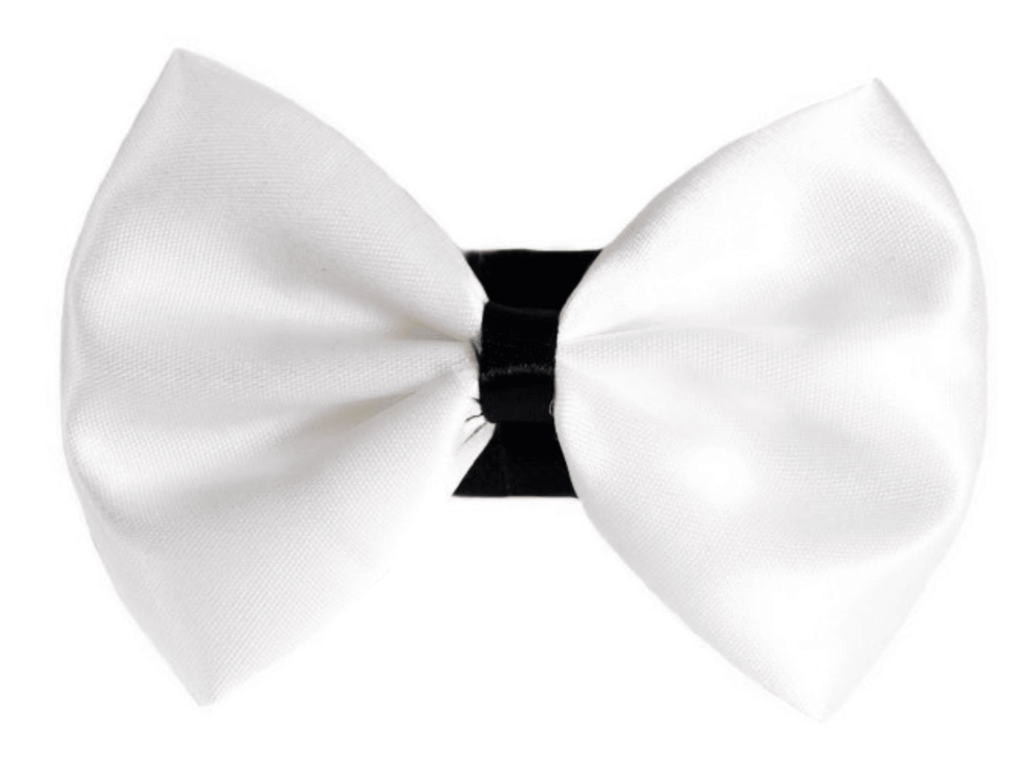 Elegant Satin Wedding Bow with White Trim and Velcro Fastener