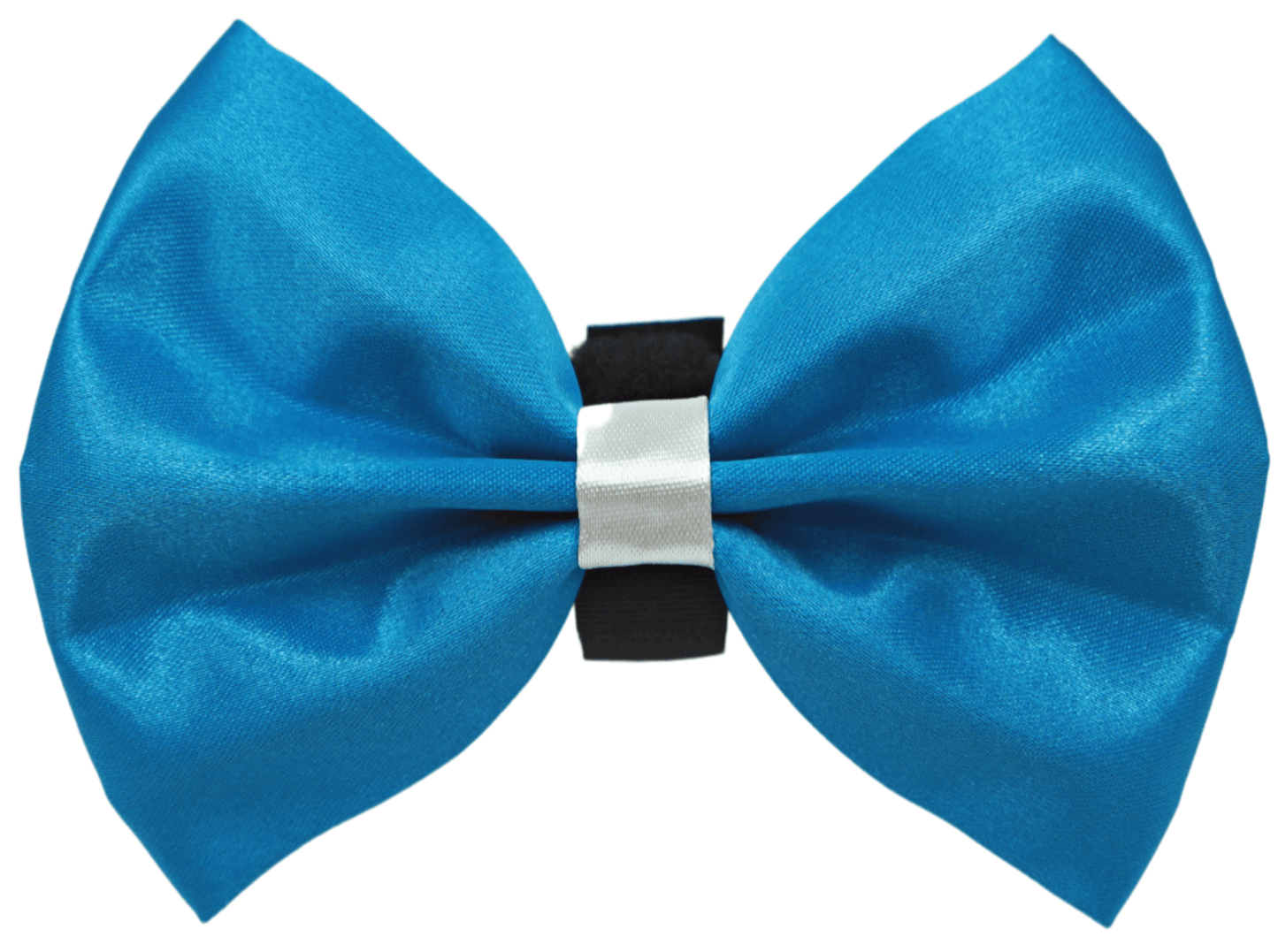 Elegant Satin Wedding Bow with White Trim and Velcro Fastener