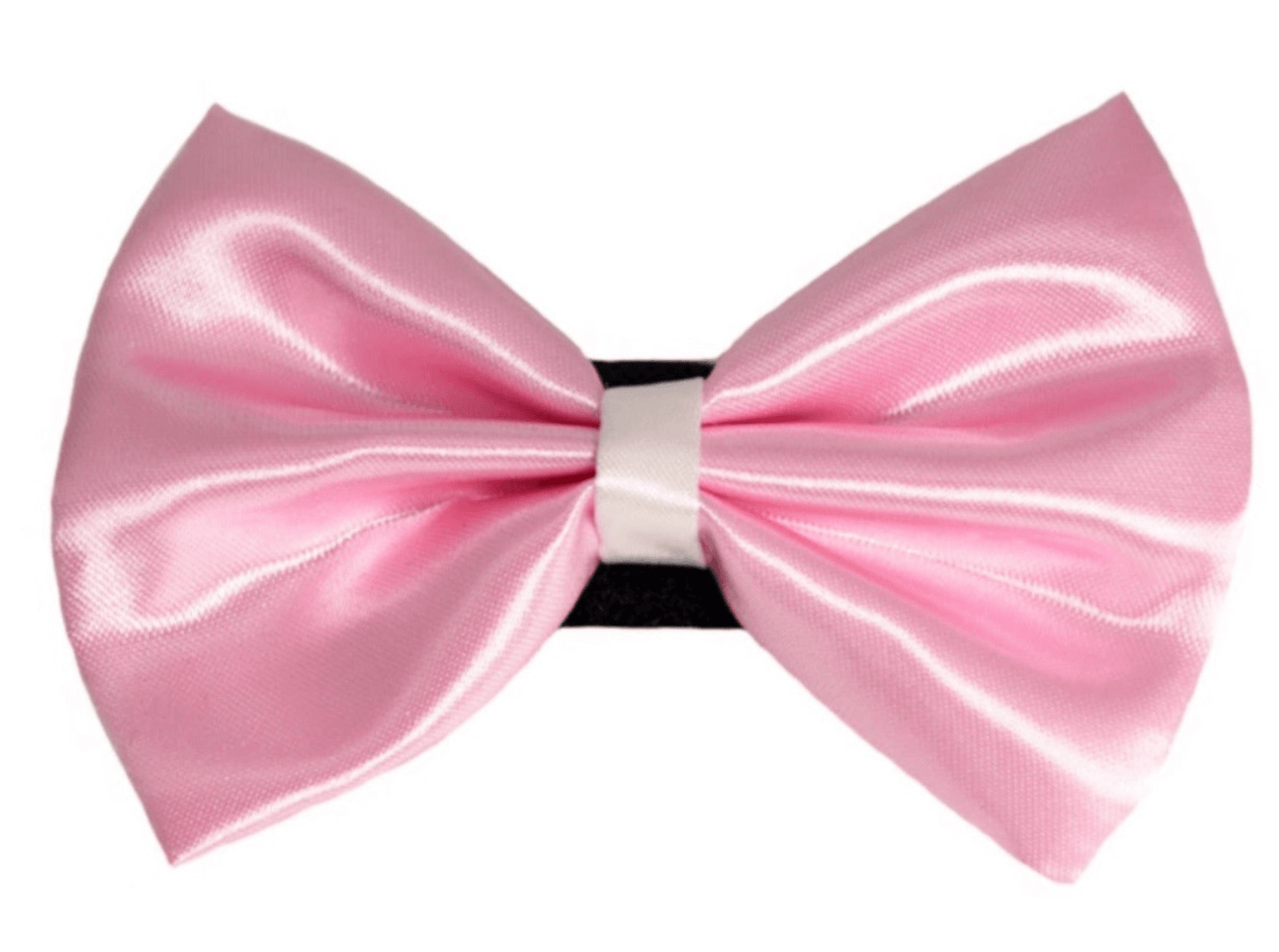 Elegant Satin Wedding Bow with White Trim and Velcro Fastener