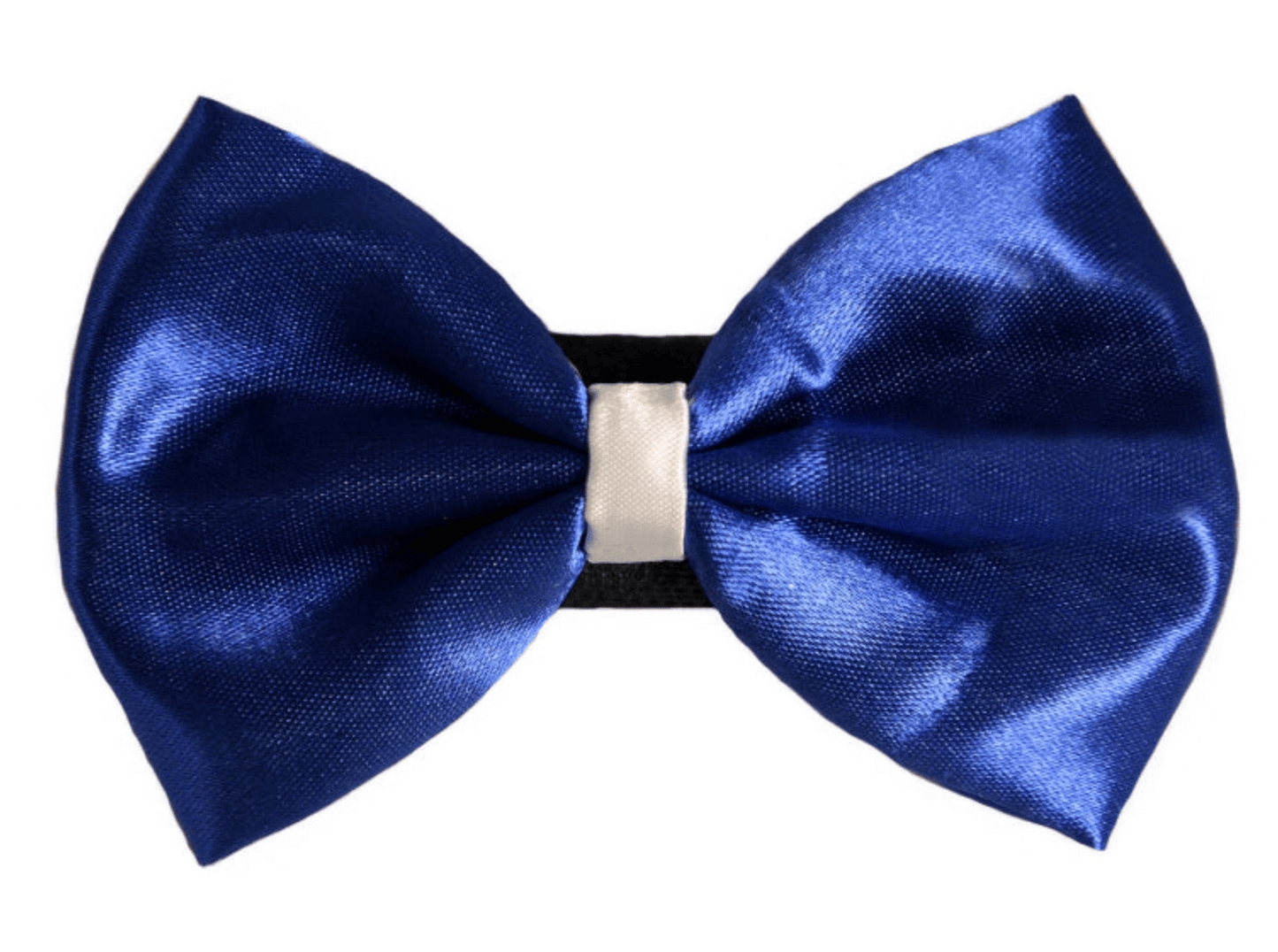 Elegant Satin Wedding Bow with White Trim and Velcro Fastener