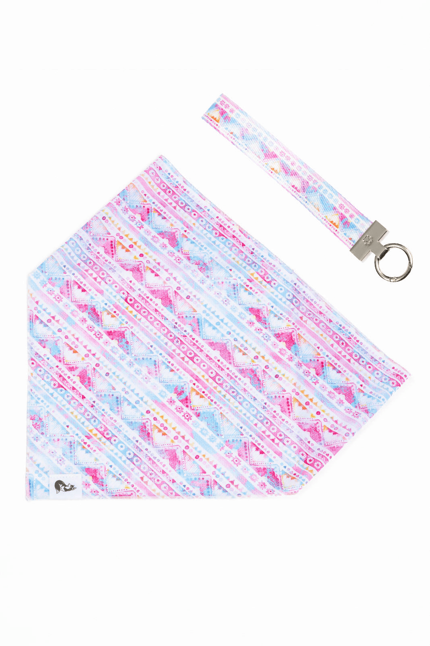 Winter's Orchid Oasis Dog Bandana and Keychain Set