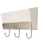 Fantashome Wall-Mounted Metal Hook Rack With Mail Holder – 3 Hooks, Satin Nickel Finish
