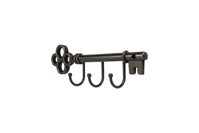 Fantashome Classic Black Key Design Wall Hook Rack With 3 Hooks