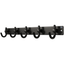 Fantashome 15-Inch Black Wall Mounted Metal Hook Rack With 5 Hooks