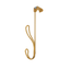Fantashome Gold Twisted Over The Door Hook Rack With 2 Hooks