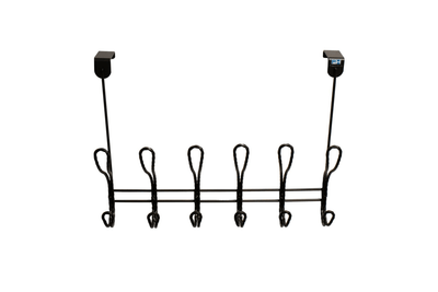 Fantashome Twisted Over The Door Hook Rack With 12 Hooks - Black