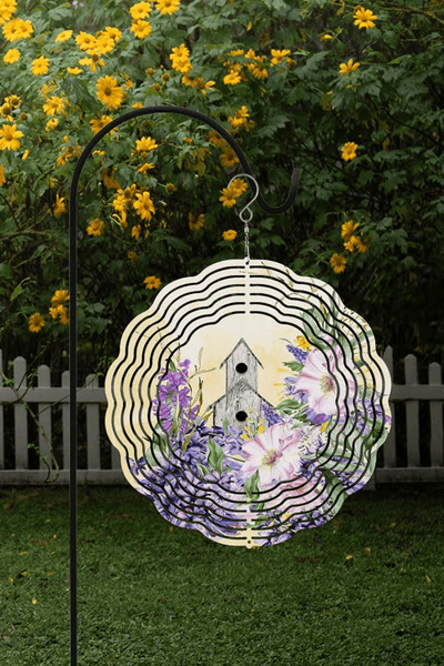 Double-Sided Yellow Flower Wind Spinner For Home And Garden Decor