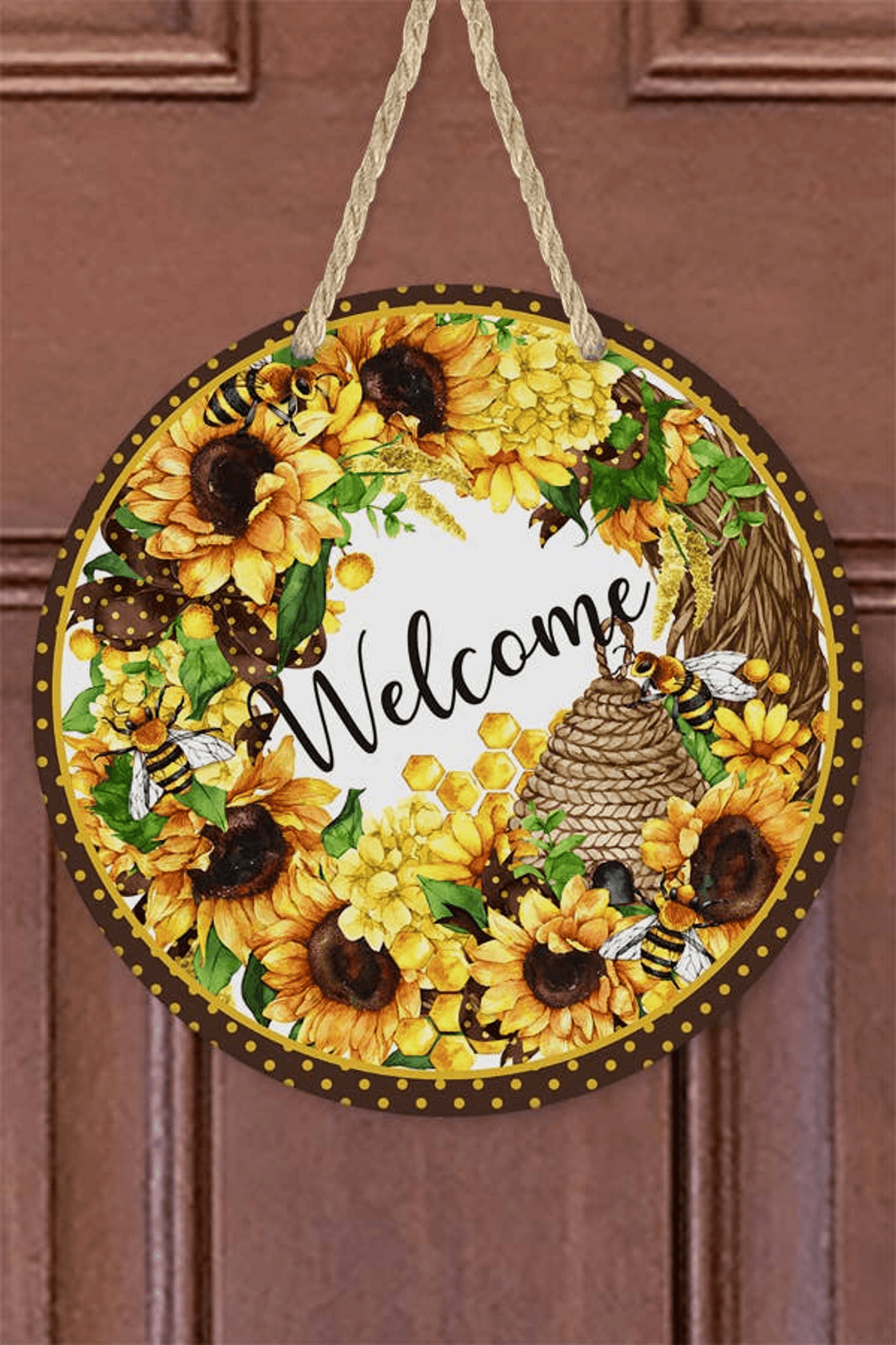 Sunflower Hive Wall Sign And Door Hanger