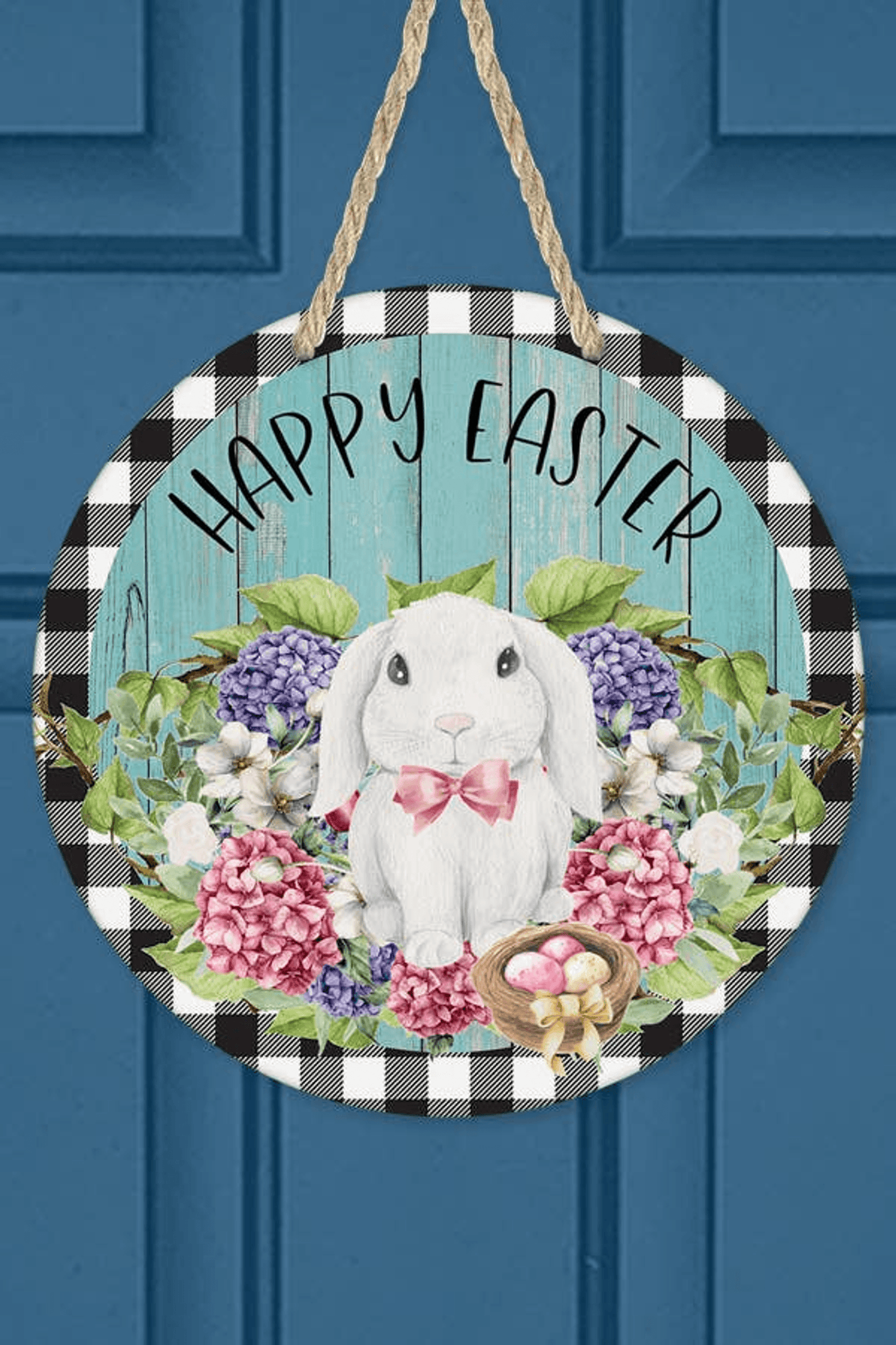 Easter Bunny Plaid Wall And Door Hanger Decor