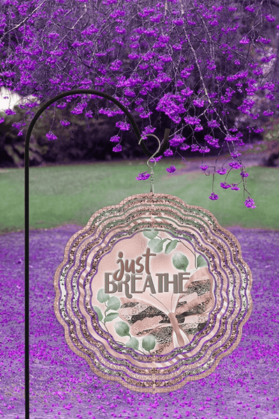 Just Breathe Double-Sided Garden Wind Spinner