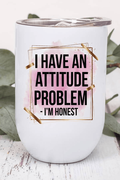 I Have An Attitude Problem Stainless Steel Wine Tumbler 12 Oz