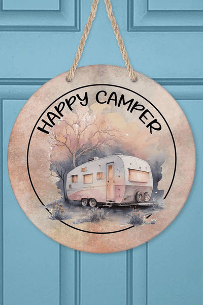 Happy Camper Mdf Wall Sign And Door Hanger