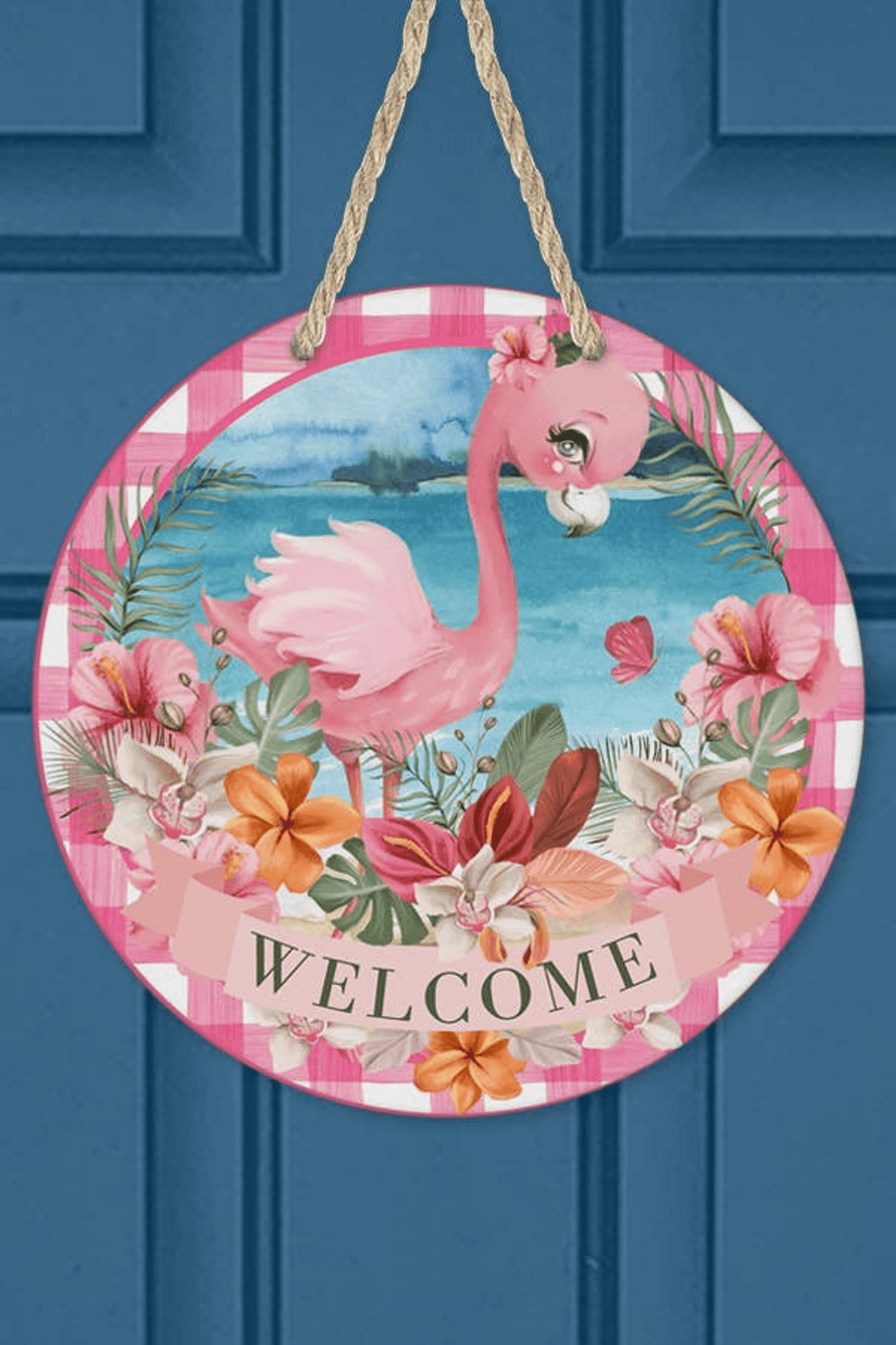 Flamingo Water Wall Sign - Charming Door Hanger For Home Decor