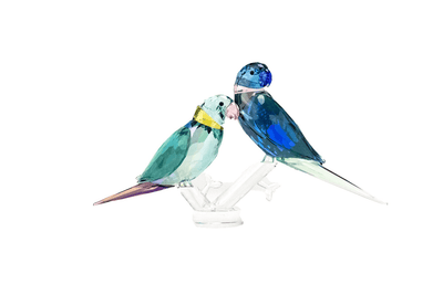 Swarovski Jungle Beats Parakeet Couple Fife & Fifer Crystal Figurine