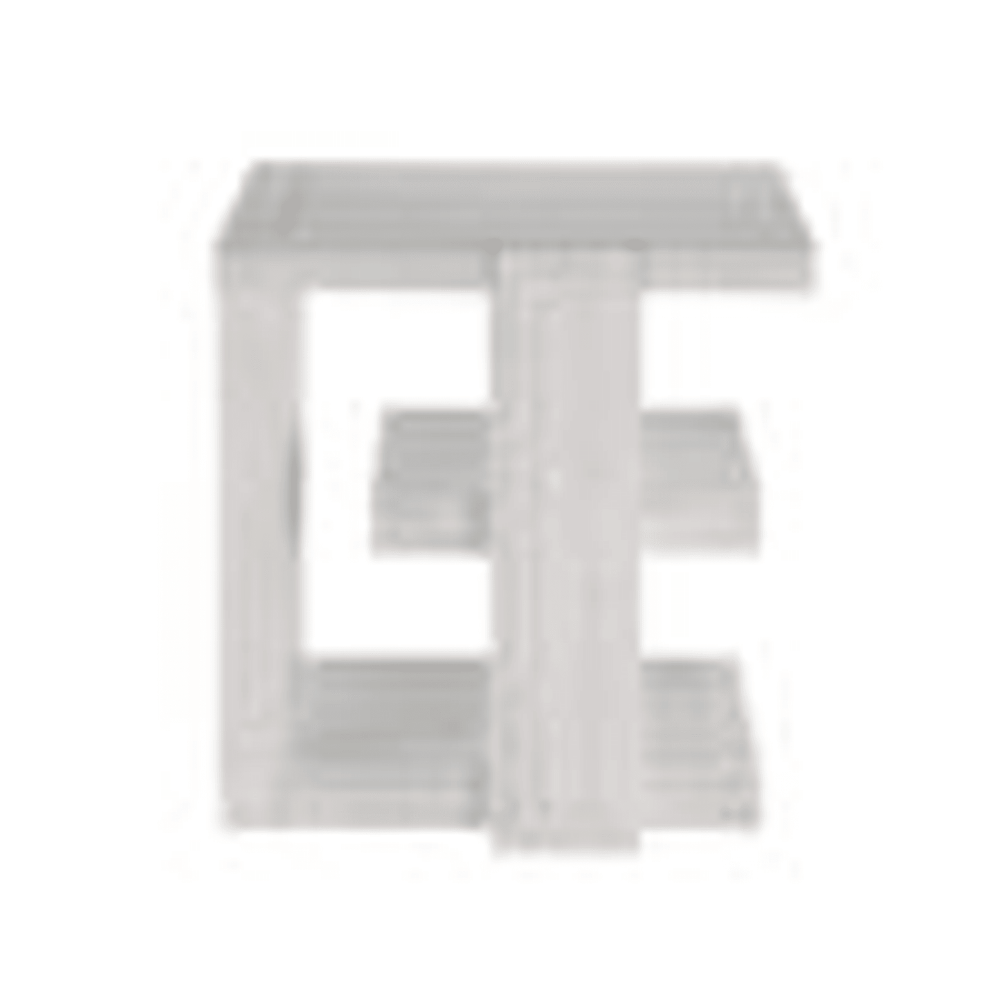 Dover 24" Large Square End Table With Storage Shelves In Cerused White Oak