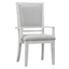 Dover Padded Upholstered Dining Chair With Arms – Set Of 2 In Cerused White Oak